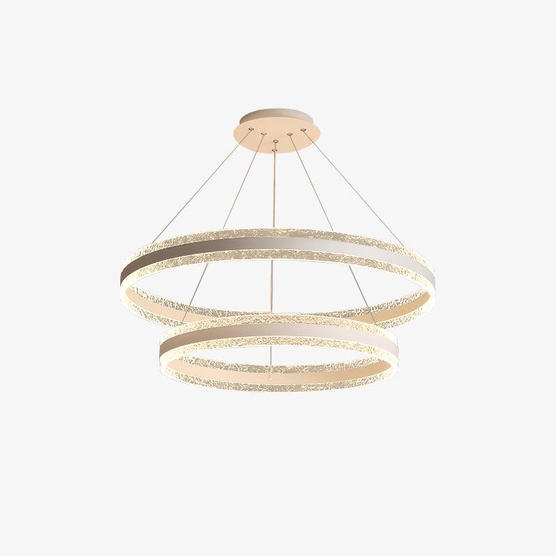 Modern Circle LED Chandelier - 24 Inch Dimmable Gold Pendant Light Fixture for Dining Room, Living Room & Bedroom | Energy Efficient Contemporary Lighting for Home Decor