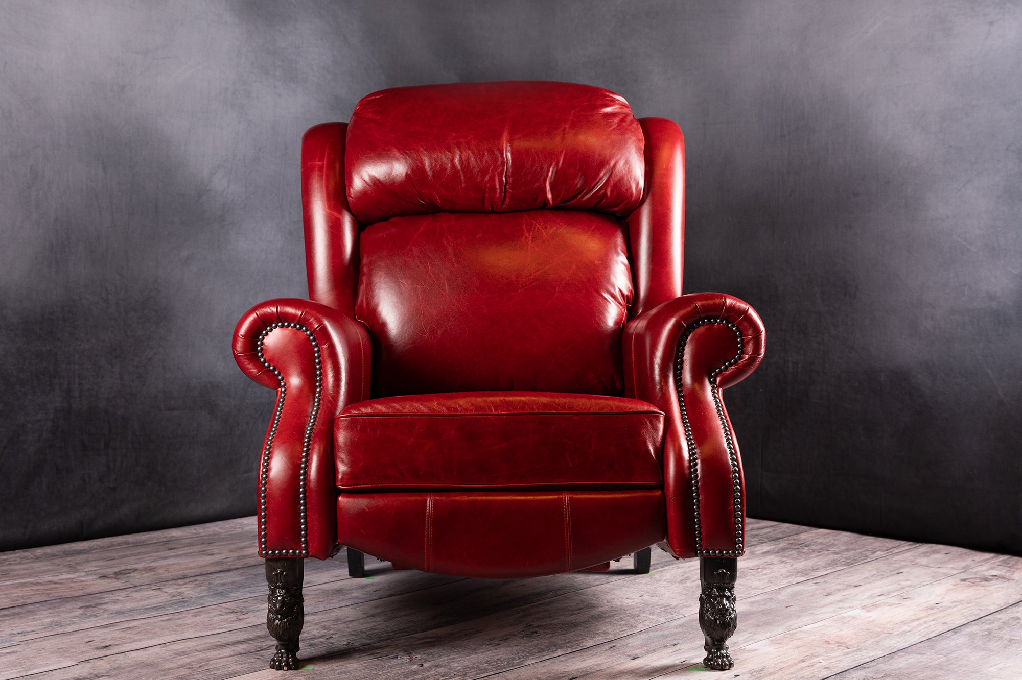 Premium King Recliner Chair - Soft Red Leather Living Room Recliner with Adjustable Backrest & Footrest - Perfect for Home Theater, Gaming & Relaxation
