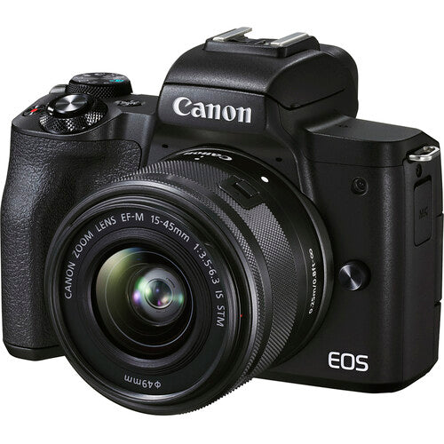 Canon EOS M50 Mark II Mirrorless Digital Camera with 15-45mm Lens (Black) - Perfect for Vlogging, Travel Photography & YouTube Content Creation
