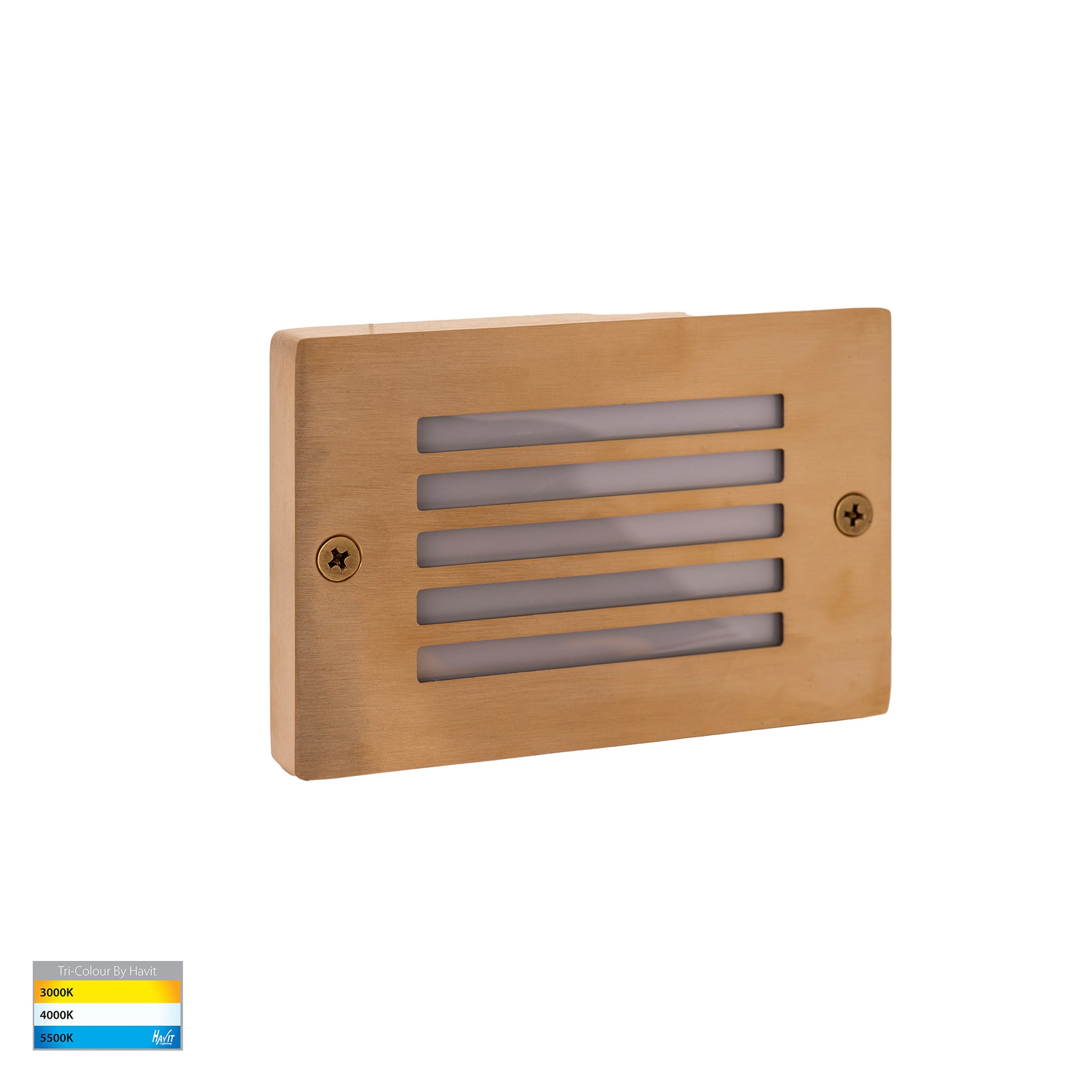 Ardam 12V 3W 3CCT LED IP65 Waterproof Surface Mounted Step Light - Solid Brass Outdoor Stair Lighting for Patio, Deck, Garden & Pathway