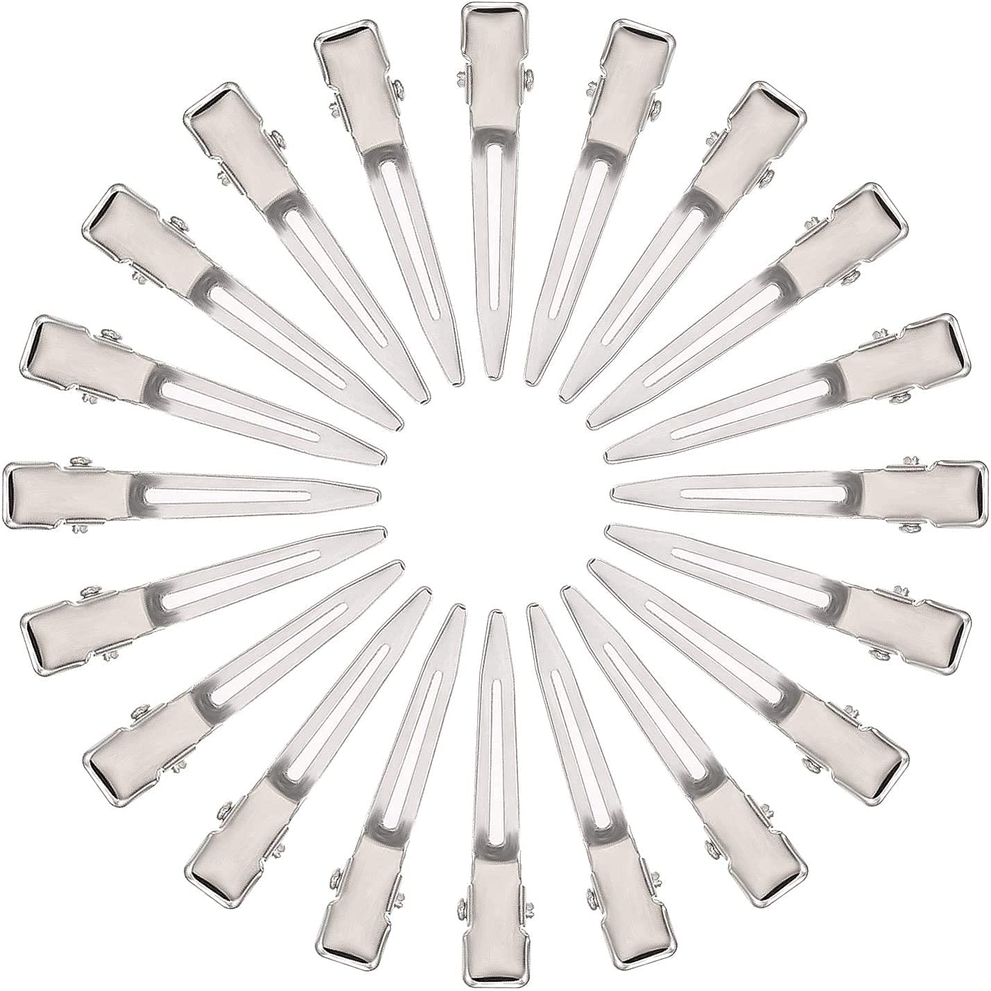 Uva World 1.75 Inch Silver Metal Single Prong Curl Clips - 10 Pack for Hair Extensions, Styling & Sectioning | Perfect for Salons, DIY Hair Care & Cosplay
