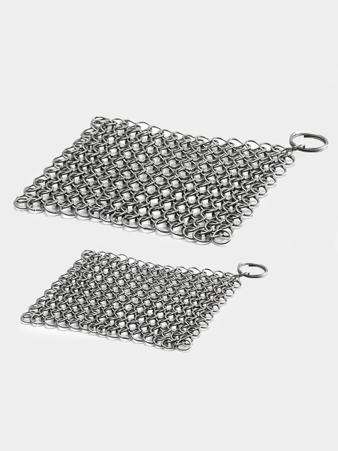 Petromax Chain Mail Cleaner for Cast Iron Pans - Heavy Duty Grill Scrubber for Rust Removal & Seasoning - Perfect for Outdoor Cooking & Camping