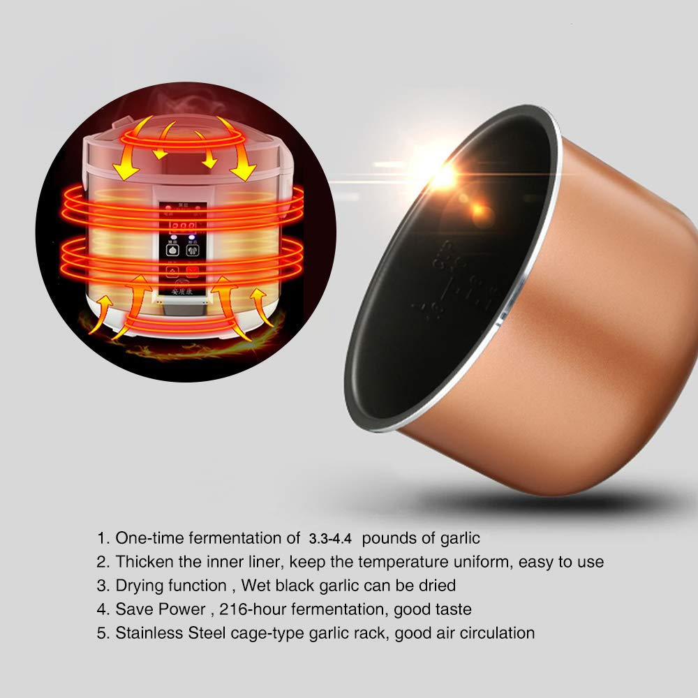 5L Digital Automatic Black Garlic Fermenter with Timer - Smart Home DIY Garlic Maker for Multi-Clove Cooking | Perfect for Kitchens, Restaurants & Healthy Meal Prep