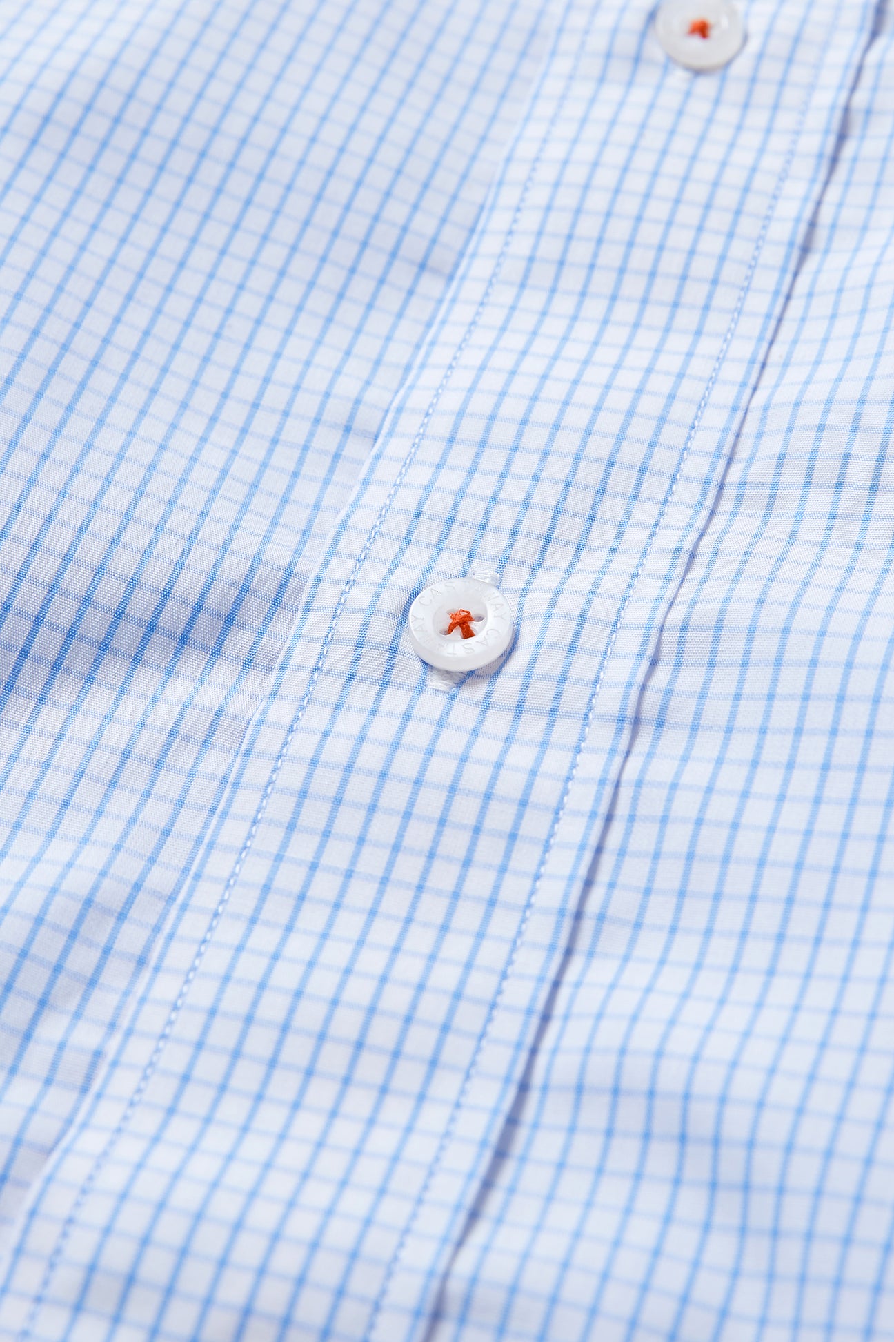 Chase Shirt Blue Graph with Orange Grosgrain Trim - Stylish Casual Button-Up for Men | Perfect for Office, Date Night & Outdoor Adventures