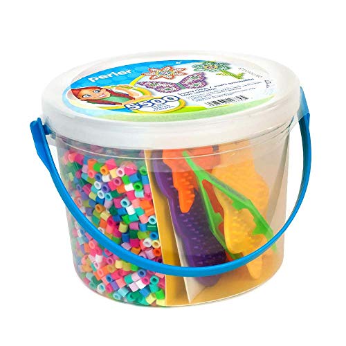 Colorful DIY Fuse Bead Bucket Kit - 10,000 Perler Beads for Kids Crafts, Jewelry Making & Creative Art Projects - Perfect for Birthday Parties, Classroom Activities & Family Fun