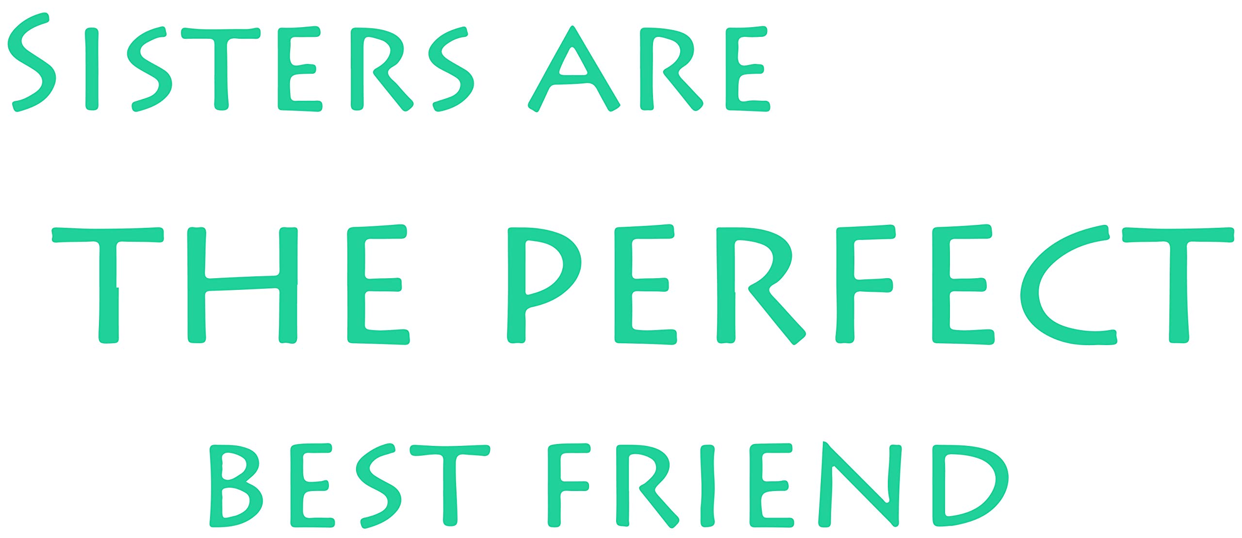 Omega Products Sisters Best Friends Vinyl Decal Sticker - Large Mint Green Quote Wall Art for Bedroom, Laptop, Car, Gift