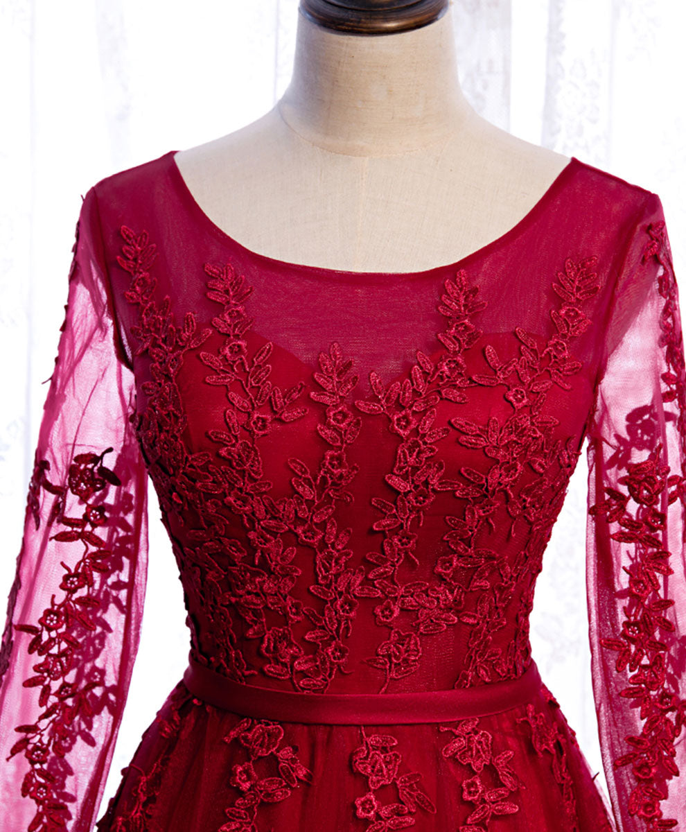 Elegant Burgundy Long Prom Dress & Formal Bridesmaid Gown - Perfect for Evening Galas, Weddings, and Special Occasions