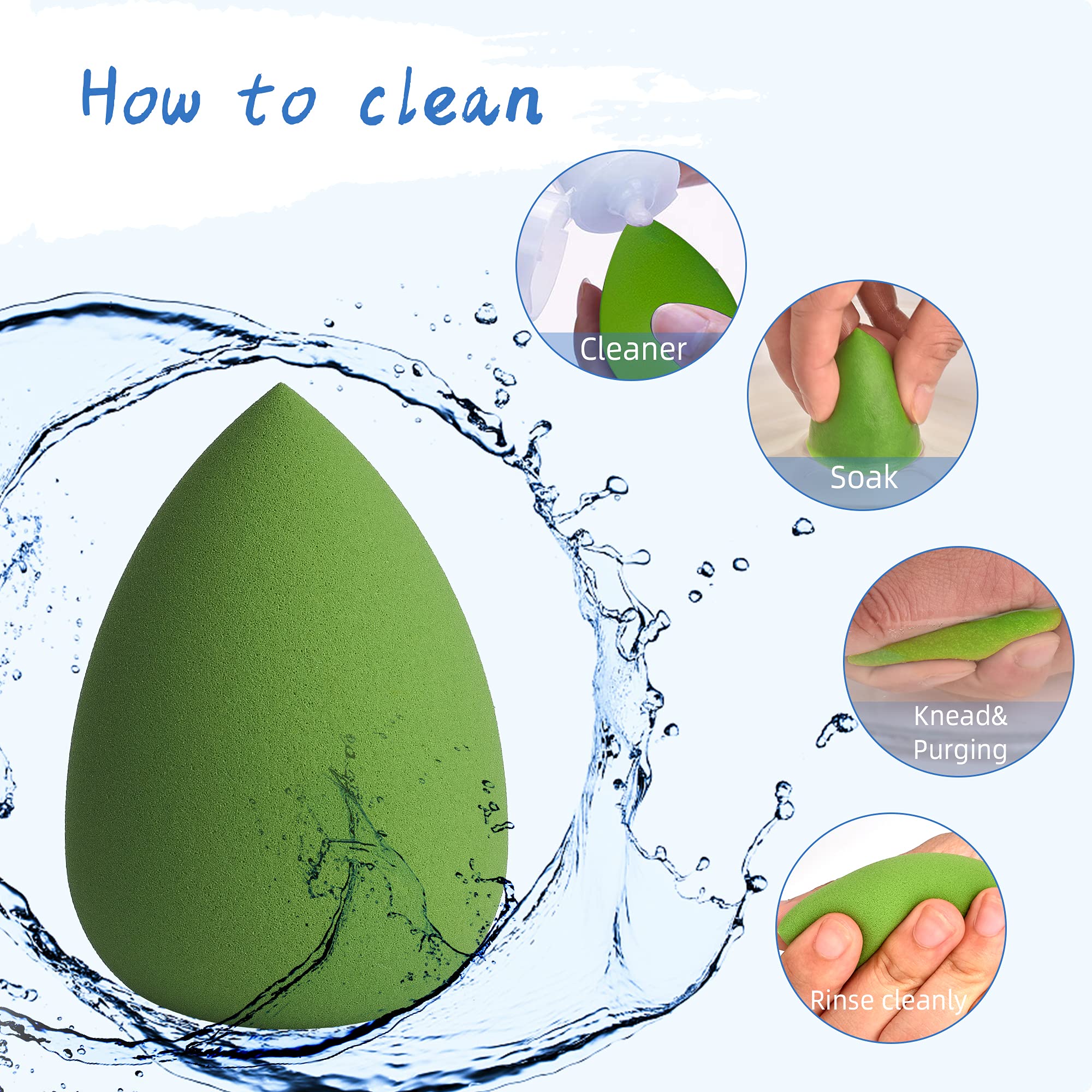 COSTICA Makeup Sponge Set - 4 Pack Beauty Blender for Liquid Foundation, Concealer & Cream Makeup - Soft & Flawless Application - Avocado Series (Multi-Colored) - Perfect for Professional Makeup Artists & Everyday Beauty Routine