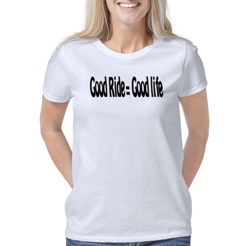 Good Ride Good Life Women's Classic T-Shirt | Comfortable Cotton Tee for Cycling & Outdoor Activities | Casual Wear for Women