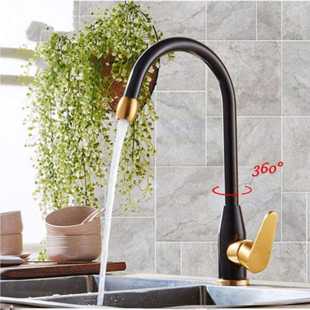 OMOONS 360° Rotating Kitchen Faucet with Aluminum Handle - Hot & Cold Water Mixer Tap for Modern Sink (Perfect for Cooking, Washing Dishes & Food Prep)