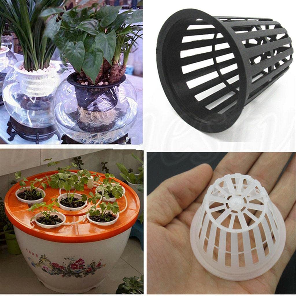 5 Pack Heavy Duty 2 Inch Net Pots for Hydroponics & Aquaponics - Wide Rim Slotted Mesh Plant Cups (White) - Perfect for Indoor Herb Gardens, Seed Starting & Hydroponic Systems