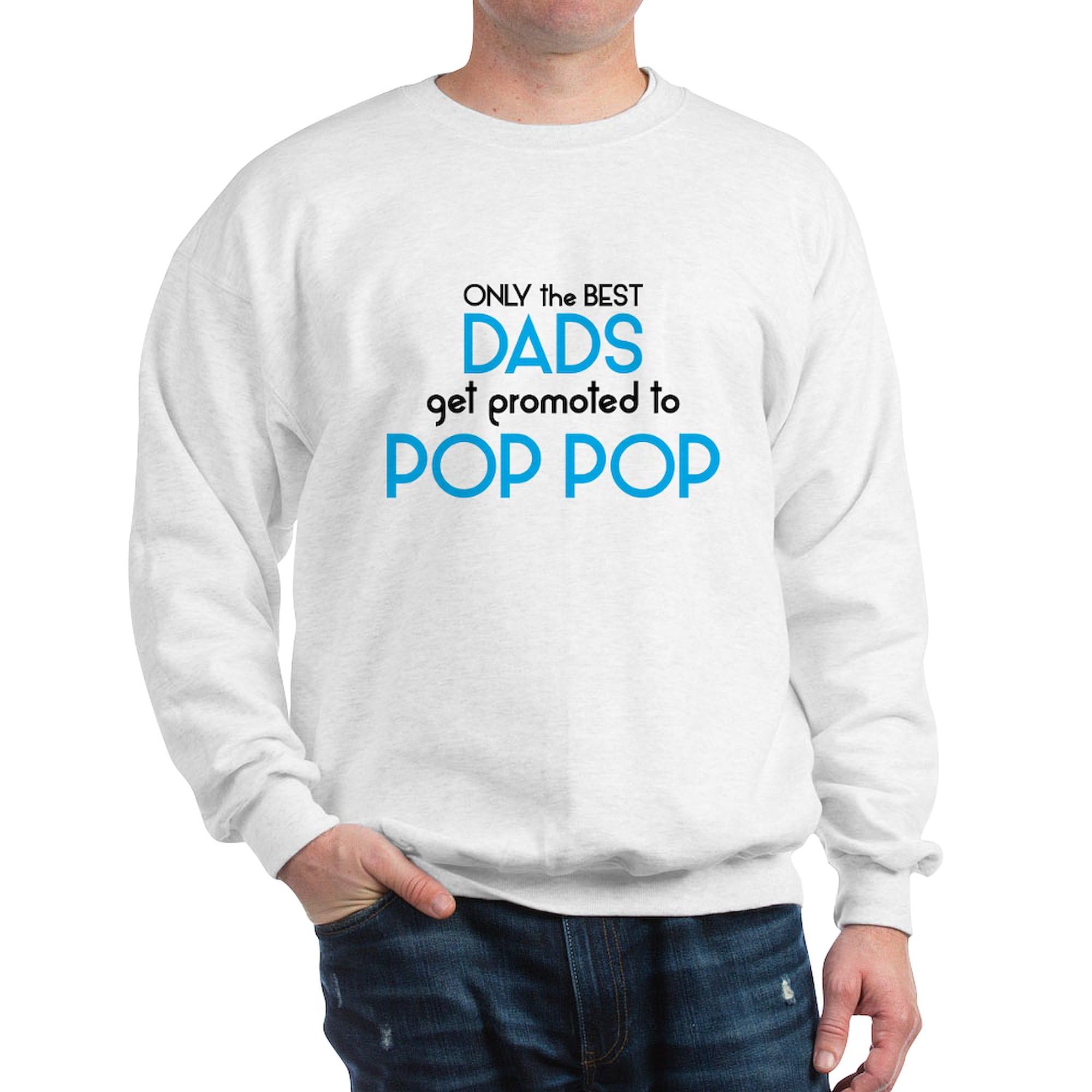 Best Dads Get Promoted to Pop Pop Sweatshirt - Classic Crew Neck Lightweight Pullover for Grandfathers | Perfect for Father's Day Gifts, Family Reunions & Casual Wear