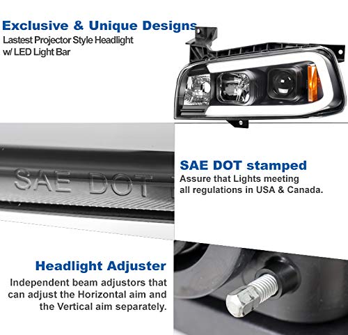 LED Tube Projector Headlights with 6