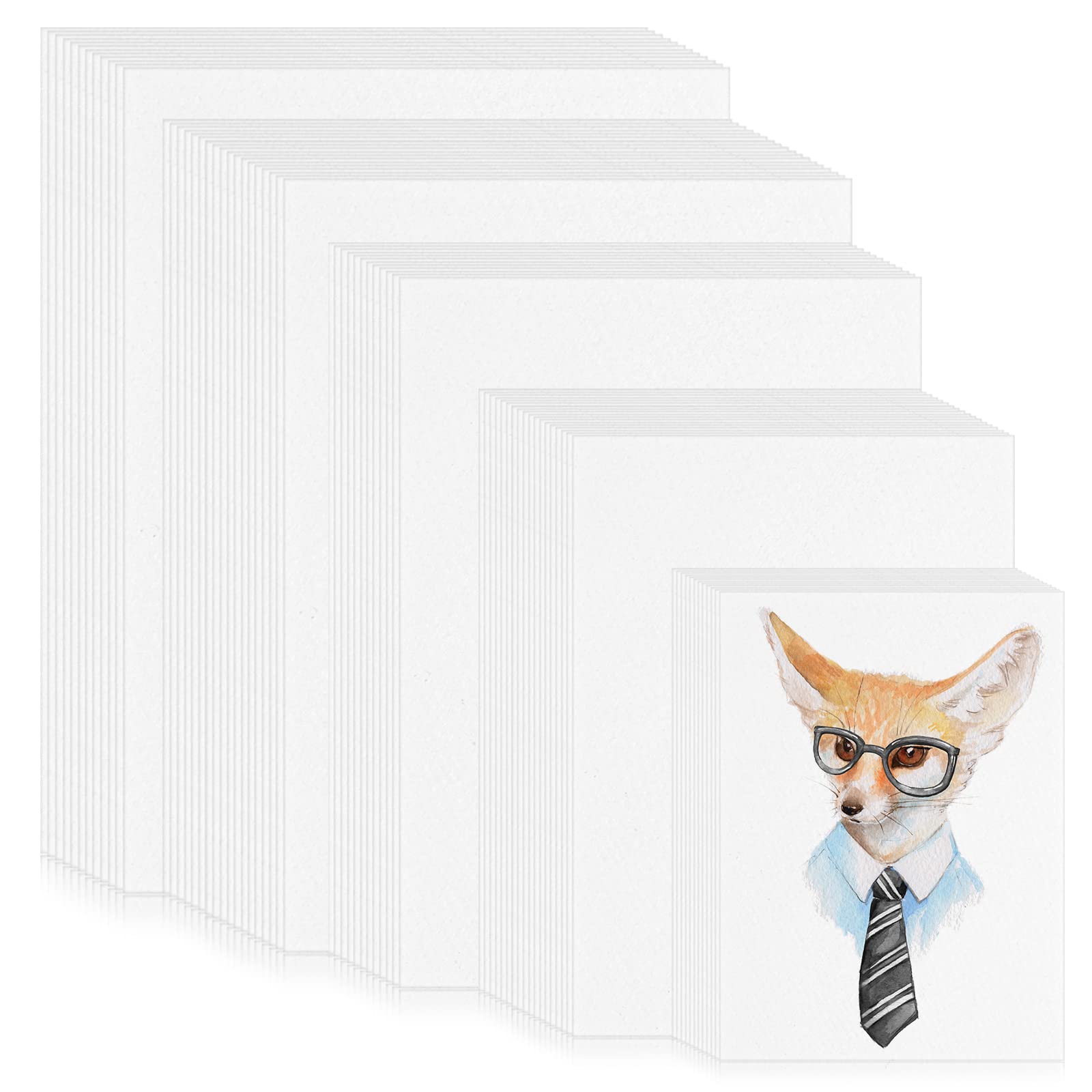 250 Sheets Bulk Watercolor Paper - 5 Sizes Cold Press 90lb Creamy White Art Paper for Painting, Drawing & Sketching | Perfect for Kids, Students & Artists | Ideal for Classroom, Studio & Home Art Projects