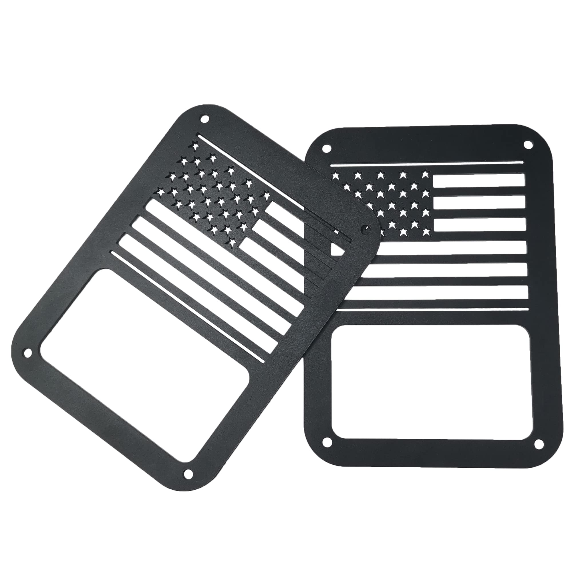 2 Pack American Flag Rear Tail Light Covers & Guards for 2007-2018 Jeep Wrangler JL JK - Durable Protection & Stylish Upgrade for Off-Road Adventures