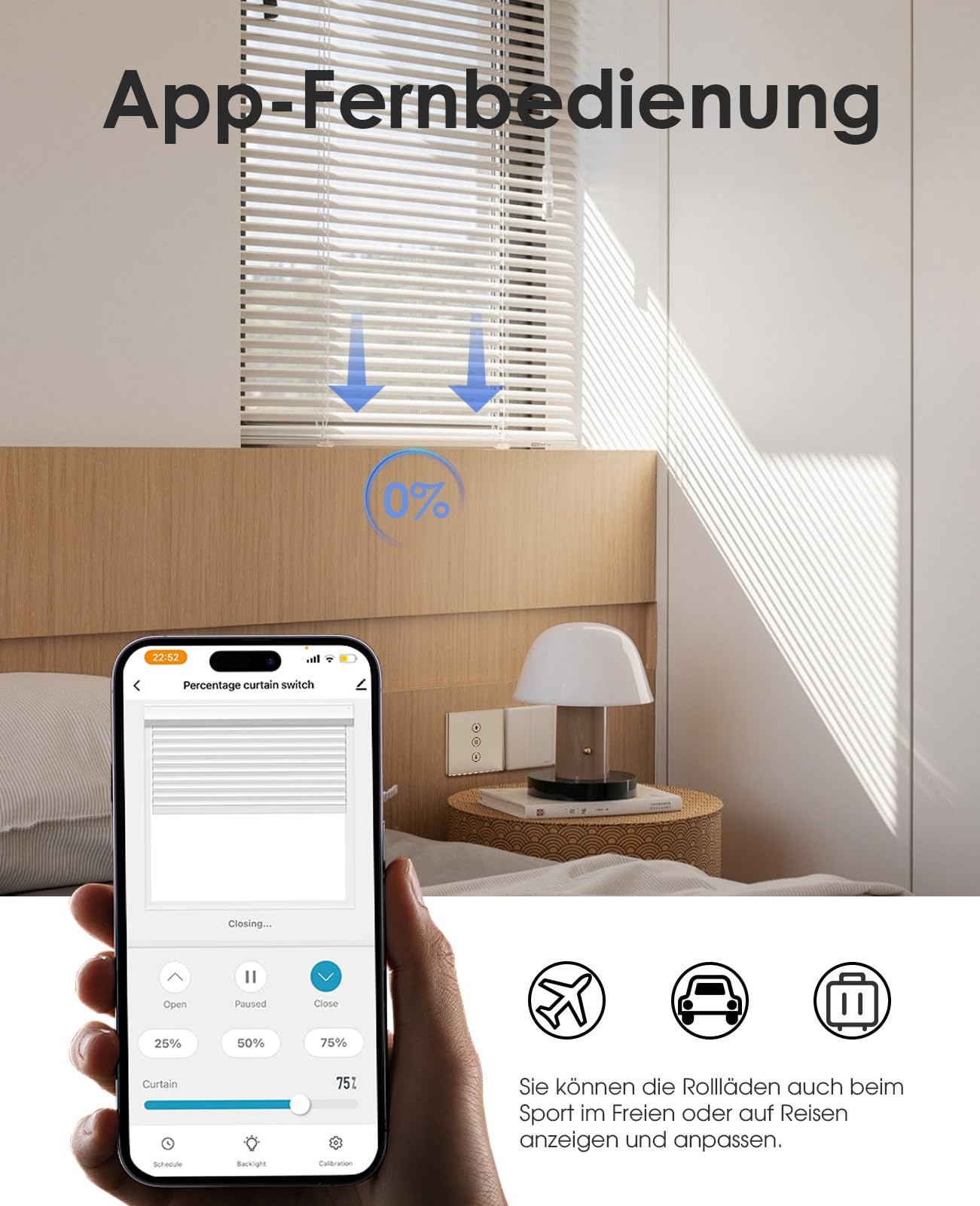 Smart WiFi Roller Shutter Switch with Percentage Function - Alexa/Google Home/Smart Life Compatible - Voice Control & Timer for Smart Blinds - No Neutral Wire Required - Perfect for Home Automation & Smart Window Coverings