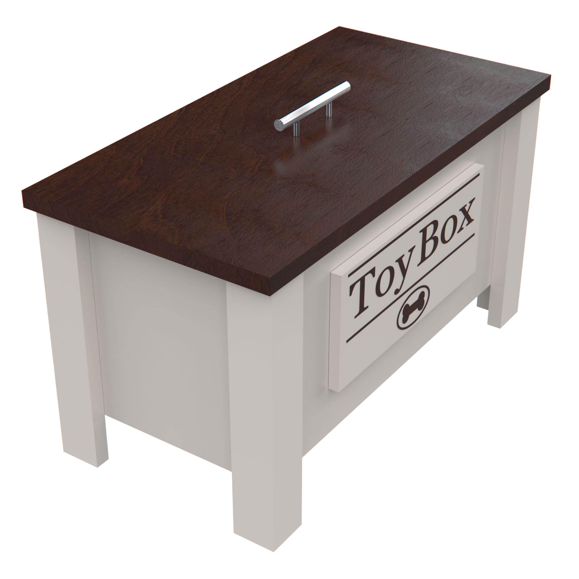 Personalized Dog Toy Storage Box - Durable Dark Walnut Organizer for Dog Treats, Toys, Leashes & Food | Perfect for Pet Lovers & Home Organization