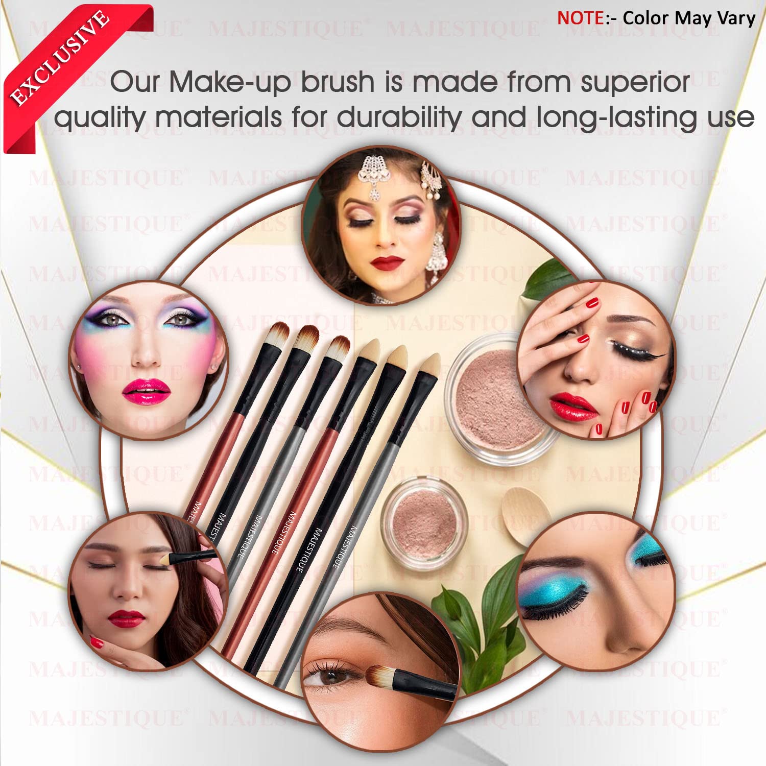 Majestique Charming Eye Kit - Premium Synthetic Eyeliner & Eyeshadow Applicator Set (2-Piece) for Women & Girls - Professional Quality Makeup Tools for Day & Night Looks