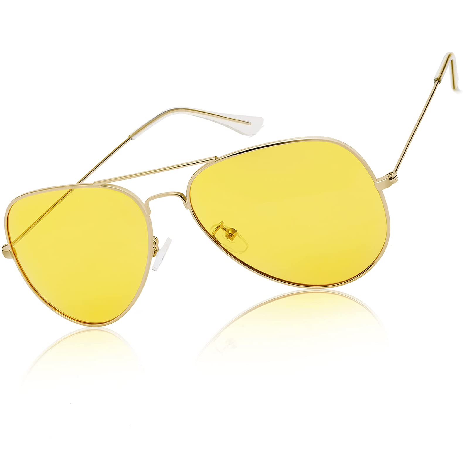 Night Vision Polarized Aviator Glasses - Anti-Glare for Safe Night Driving