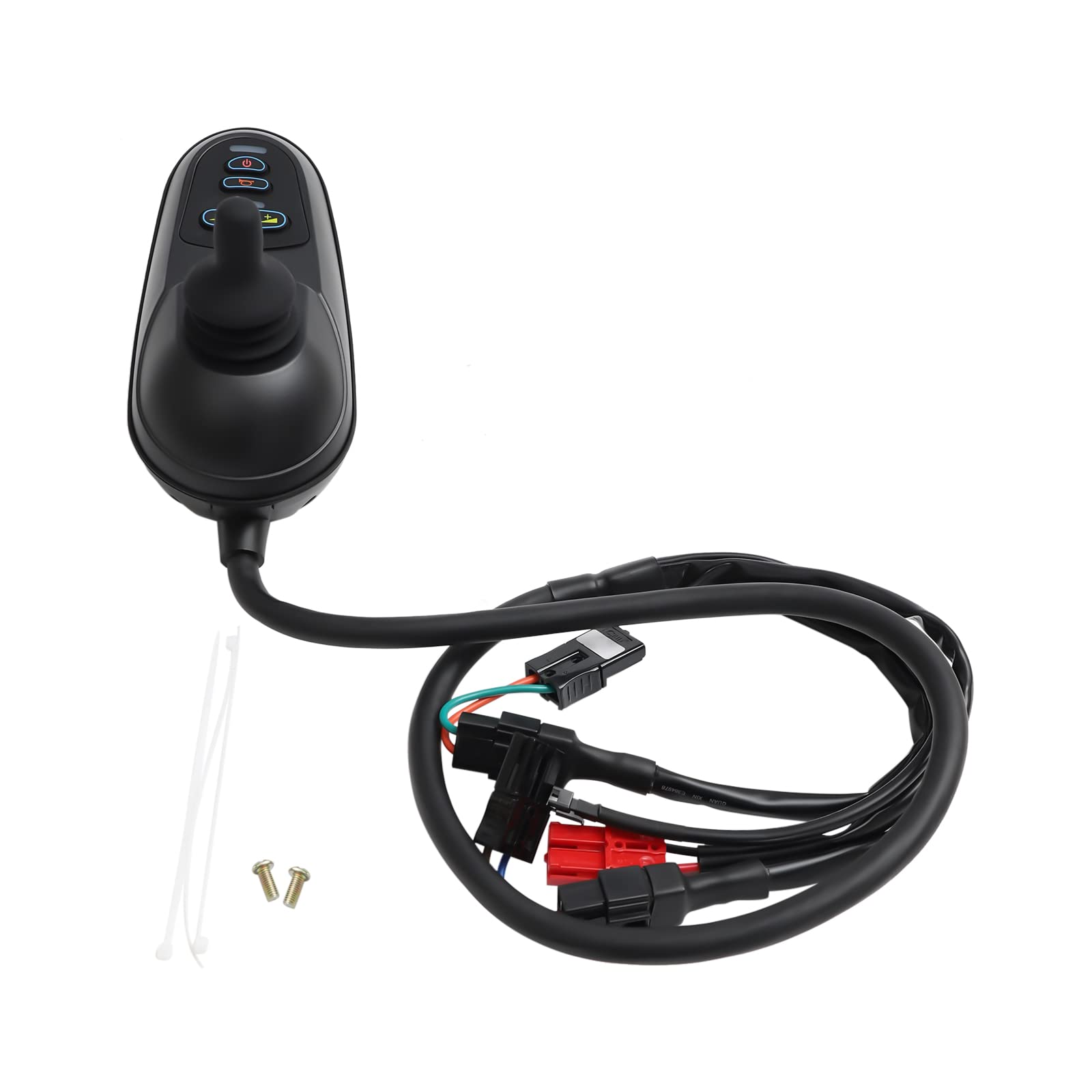 Electric Wheelchair Joystick Controller - 24V DC Adjustable Speed & Brake with 4 Keys - 360° Free-Steering for Mobility Wheelchairs - Perfect for Indoor/Outdoor Use & Daily Commuting