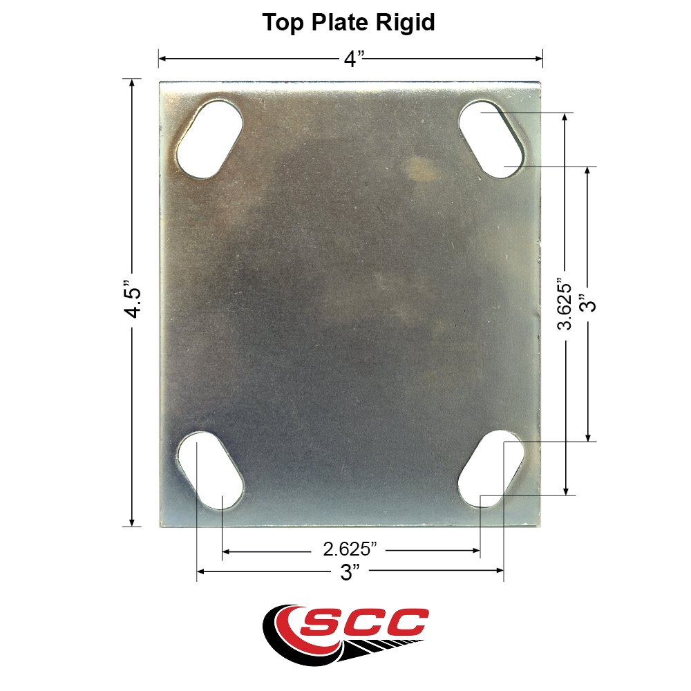4 Inch Heavy Duty Thermoplastic Rubber Donut Tread Caster Wheel with Rigid Top Plate - 300 lbs Capacity - Service Caster Brand - Ideal for Industrial Equipment, Warehouse Carts, and Workbenches