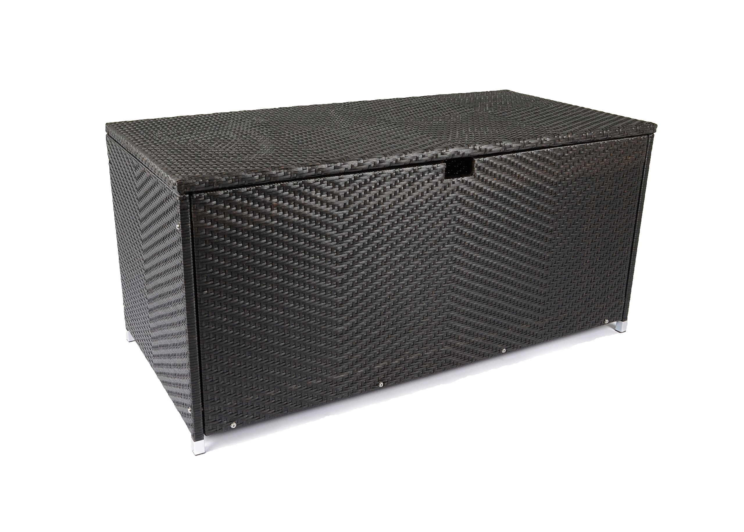 Large Outdoor Patio Deck Storage Box for Cushions & Pillows - Waterproof Dark Tortoise Design - Durable Tortuga Weather-Resistant Storage Container - Perfect for Backyard, Garden & Poolside Organization