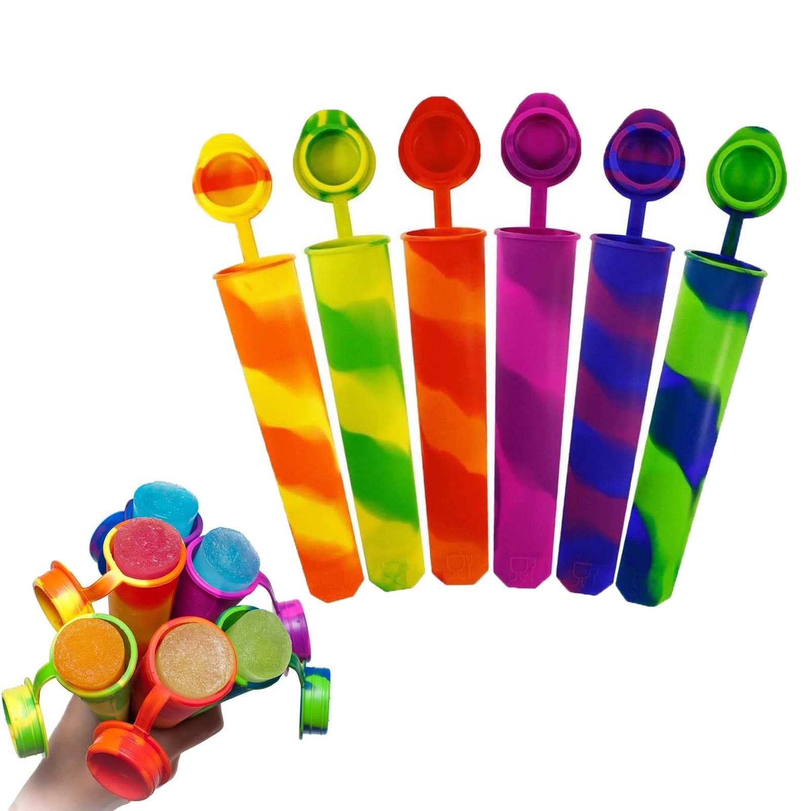 6 Pcs Silicone Popsicle Molds - BPA Free, Easy Release Ice Cream & Frozen Treat Maker - Reusable Multi-Color Ice Pop Molds for Milk, Coffee, Juice & Yogurt - Perfect for Summer Snacks, Kids Parties & Healthy Desserts