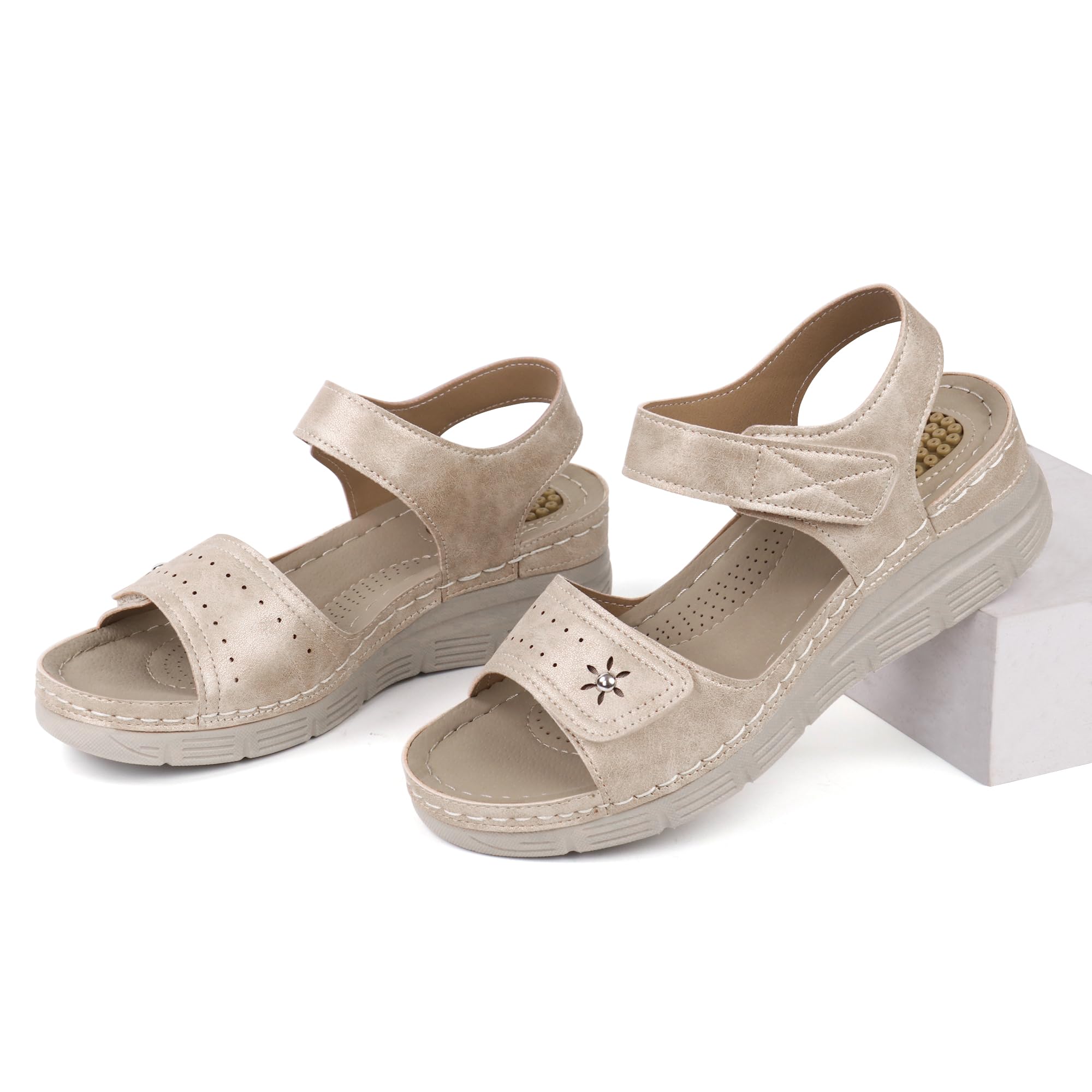 JABASIC Women's Comfortable Orthotic Walking Sandals with Arch Support - Best for Plantar Fasciitis, Flat Feet & All-Day Wear - Perfect for Hiking, Travel & Casual Outings