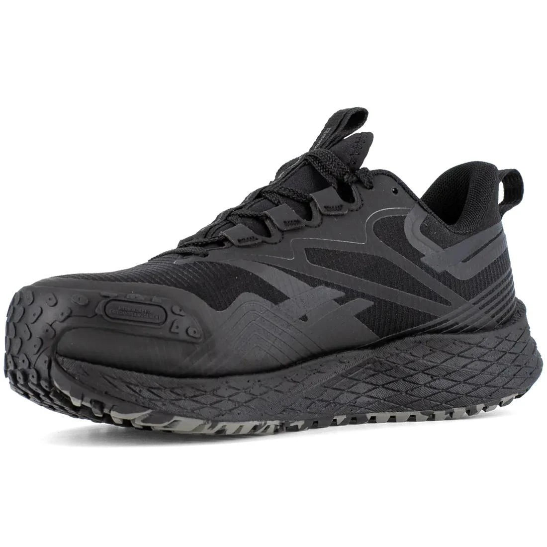 Fe4 Adventure Composite Toe Athletic Work Shoes for Men - Lightweight Safety Shoes with Slip Resistance & Electrical Hazard Protection - Ideal for Construction, Warehouse & Outdoor Work (Black)