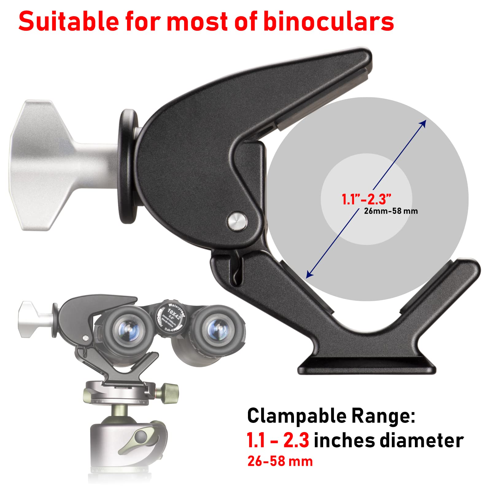 ARCA Quick Release Binocular Tripod Adapter with 1/4