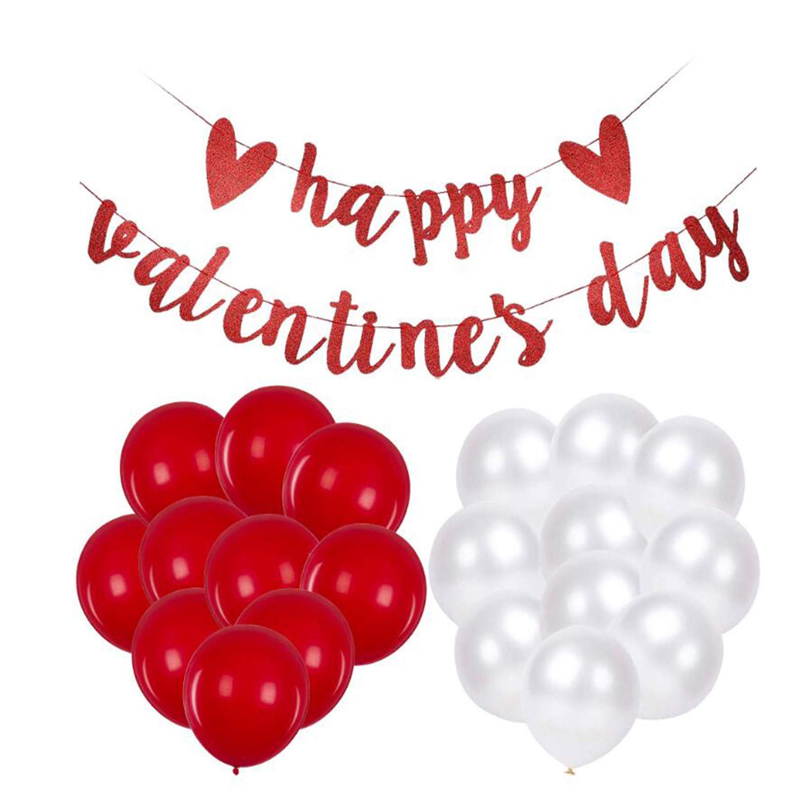 Valentine's Day Balloon Garland Kit - Pink Love Heart Party Decorations for Home, Wedding, Anniversary & Baby Shower | Includes Flowers & Flags for Romantic Celebrations