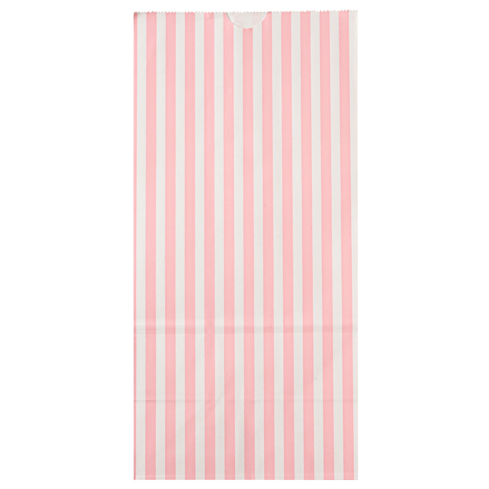 Premium Pink and White Striped Paper Gift Bags - 8 lb Capacity, 6 x 4 x 11.75 Inches - Bulk Pack of 100 - Perfect for Birthday Parties, Baby Showers & Retail Packaging