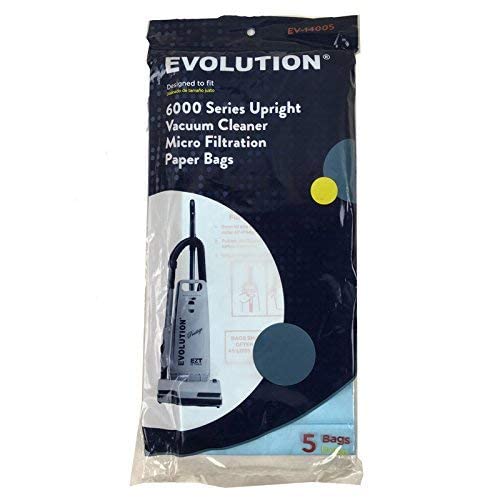 Evolution 6000 Upright Vacuum Cleaner with 5-Pack Paper Bags (Model E845) - Powerful Cleaning for Carpets & Hard Floors
