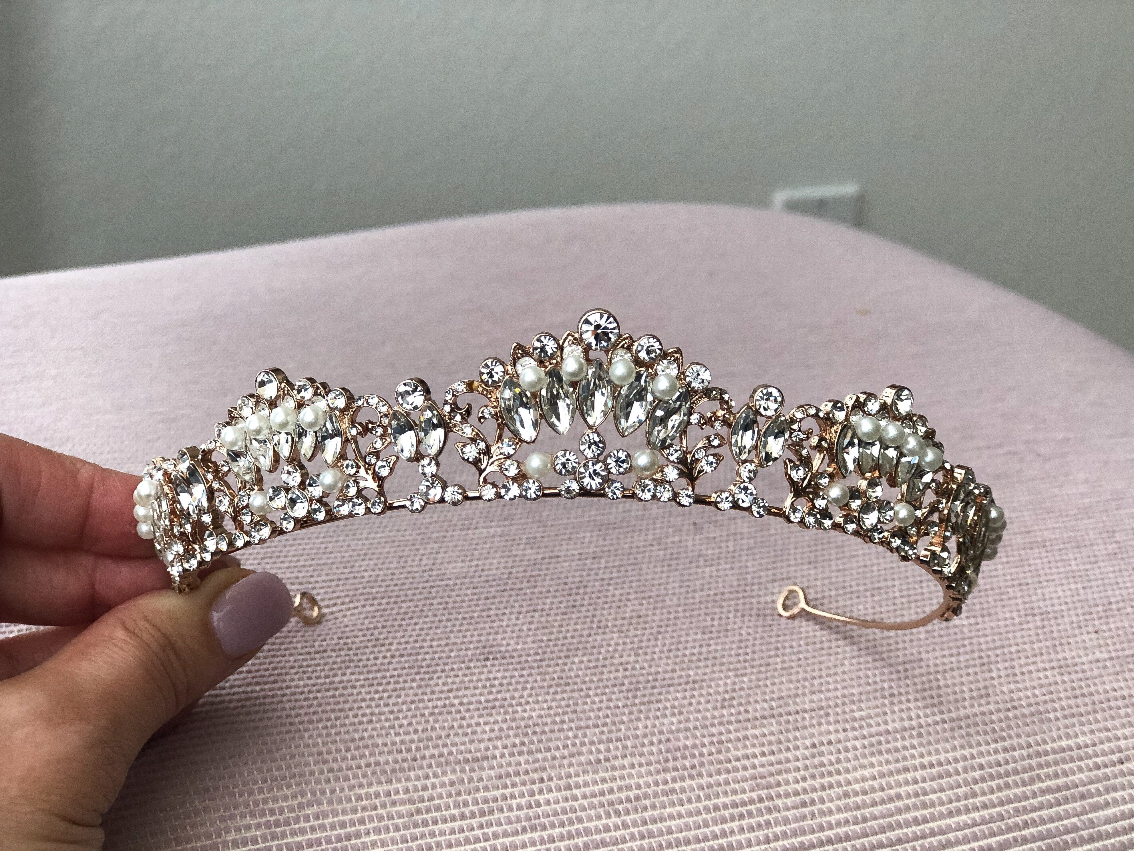 MARQUISE Silver Bridal Tiara for Women - Elegant Wedding Crown Headpiece with Crystals - Perfect for Brides, Prom, Pageants & Special Occasions