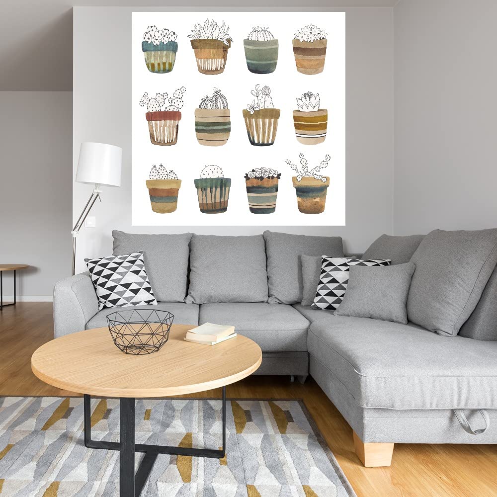 Premium Fine Art Canvas Cactus Collective Wall Decor by Sandra Jacobs - 48x48 Inches - Ready to Hang - Perfect for Living Room, Bedroom, Office & More - Adds Vibrant Southwestern Style to Any Space