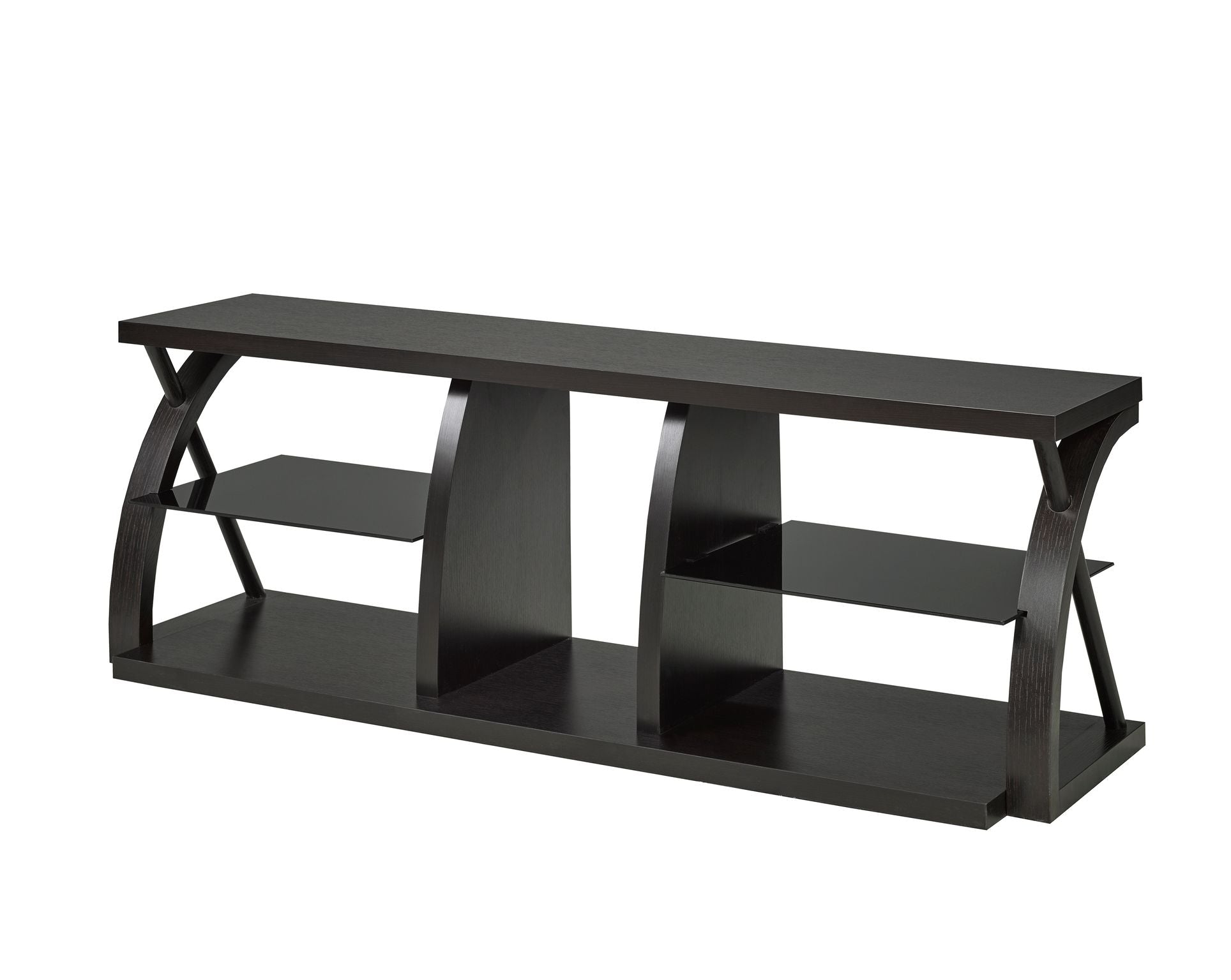 60 Inch TV Stand with Storage - Dark Cherry Wood Entertainment Center for Living Room, Bedroom & Home Theater