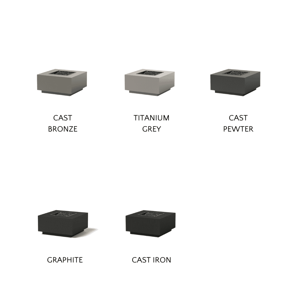 Outdoor Fire Pit Table - Square Concrete Fire Pit with Glass Wind Guard for Patio, Backyard, and Garden - Perfect for Camping, BBQ, and Gatherings