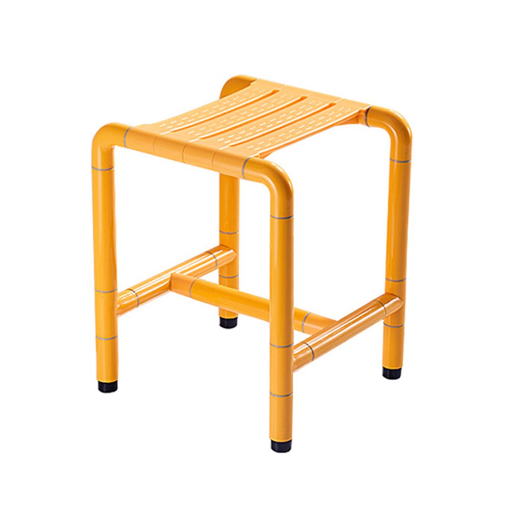 **Yellow Non-Slip Bath Chair for Elderly & Disabled - 13mm Stainless Steel Shower Seat Stool with 300KG Capacity (34x34x45cm) - Ideal for Safe Bathing, Showering & Relaxation**