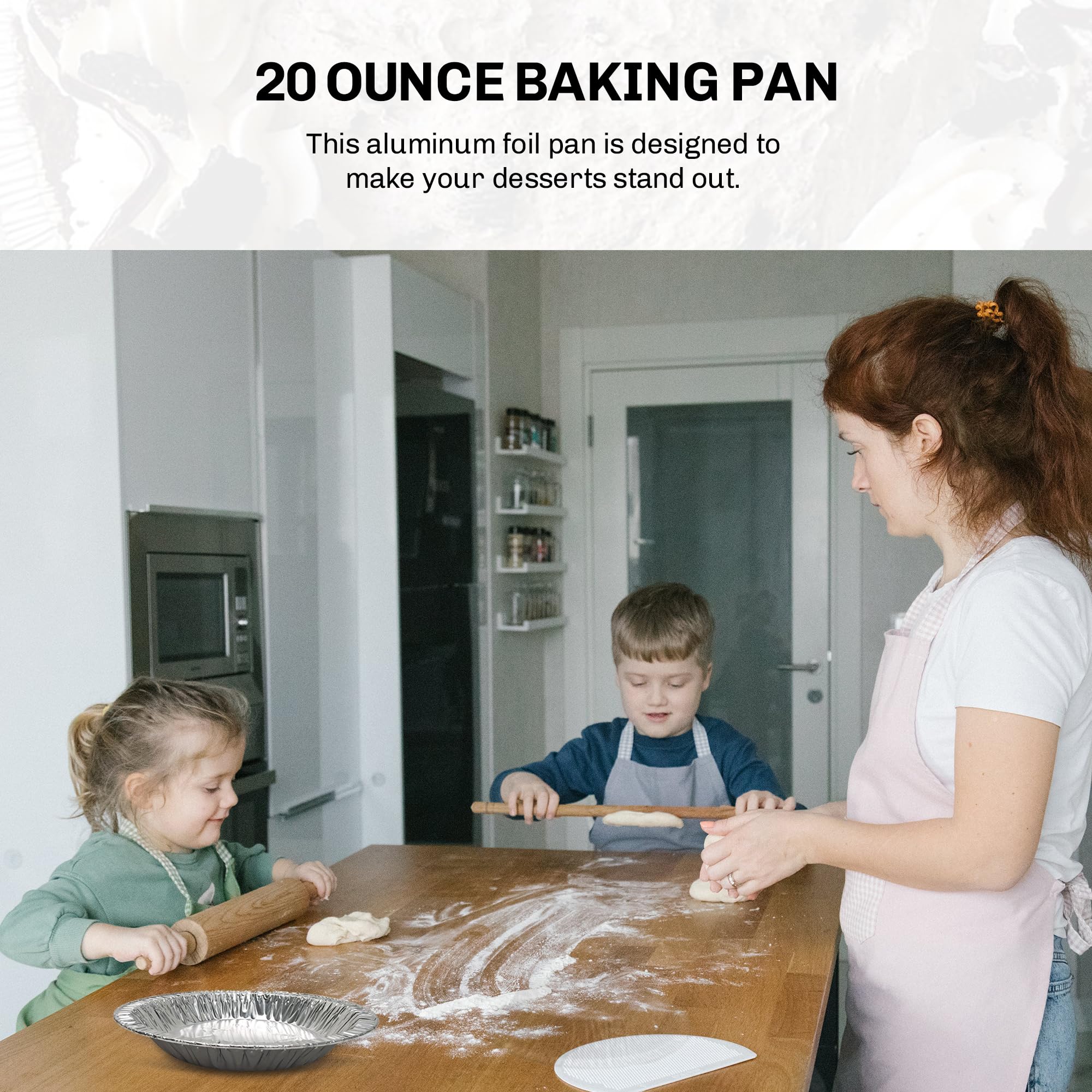 KitchenDance 20oz Disposable Aluminum Pie Pans - 250 Count Round Deep Foil Baking Pans for Catering, Bakeries & Restaurants - Perfect for Pies, Quiches, Casseroles & Meal Prep | Ideal for Commercial Kitchens, Holiday Baking & Large Batch Cooking