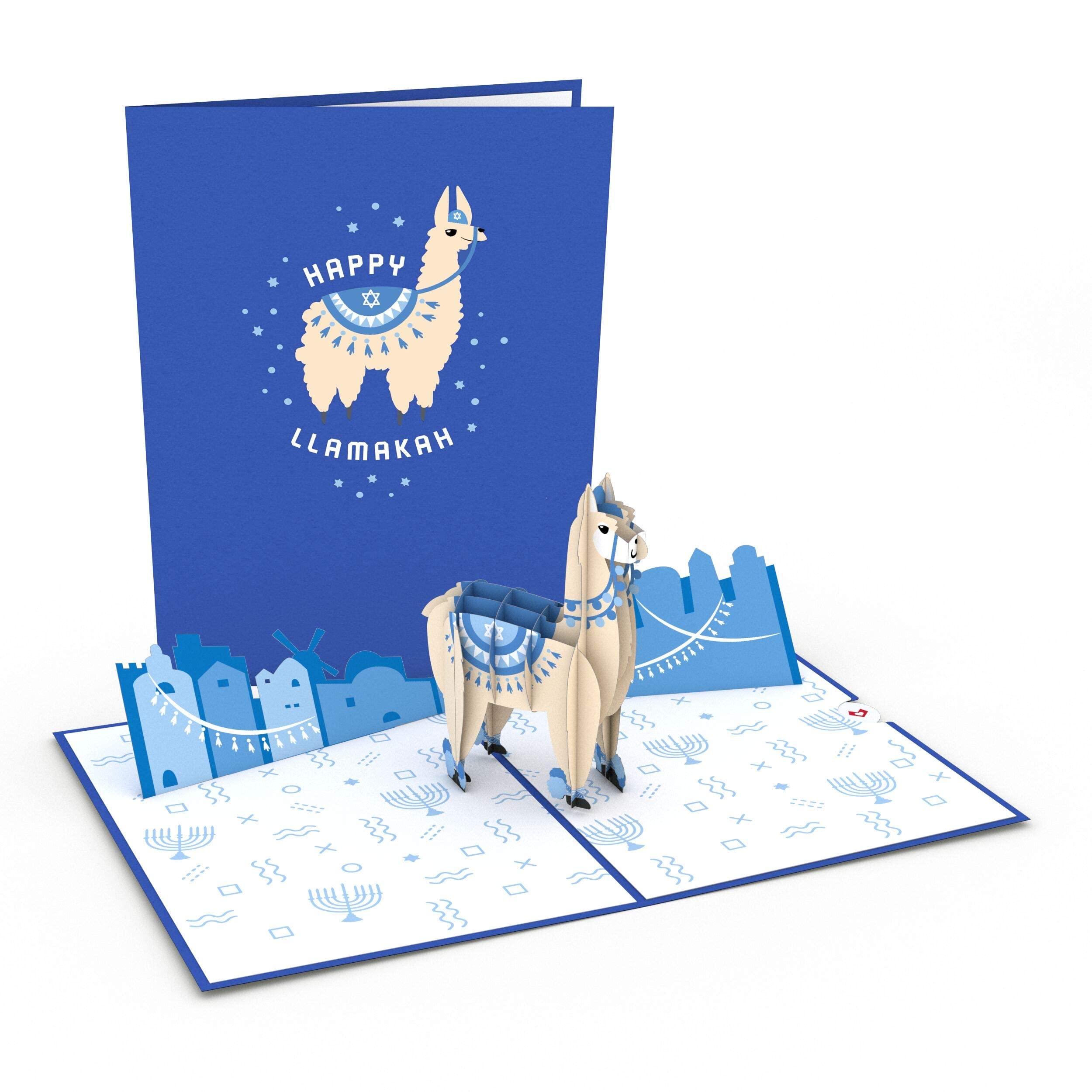 Lovepop Happy Llamakah 3D Pop-Up Greeting Card - 5x7 Inch Hanukkah Jewish Holiday Card with Envelope | Perfect for Chanukah Celebrations, Gift Giving & Festive Greetings