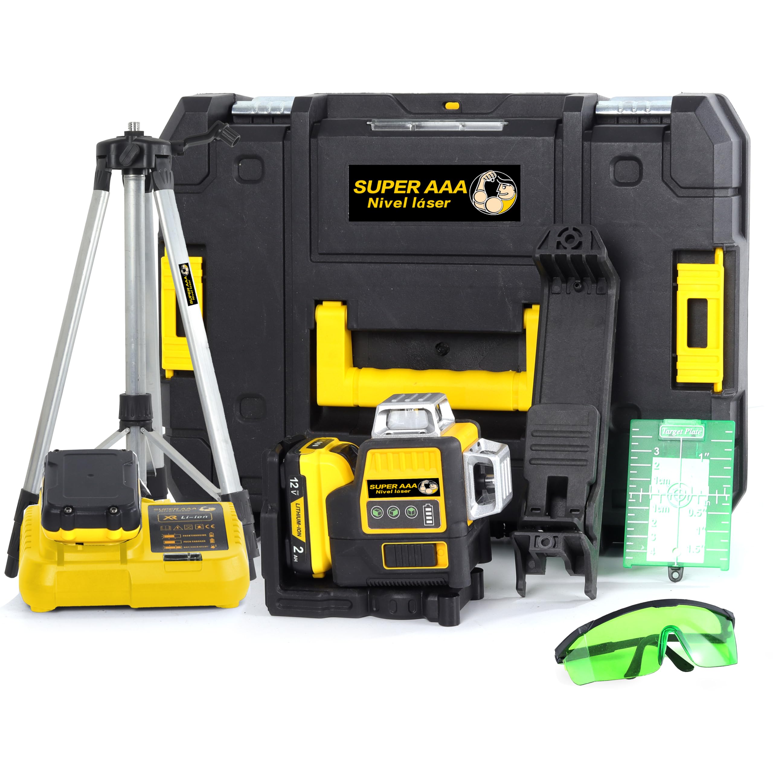 **Rechargeable 360° Self-Leveling Green Laser Level with Tripod & Magnetic Base - Professional Laser Level Tool for Construction, Tiling, Home Renovation - Ideal for Builders, Contractors, and DIY Projects**