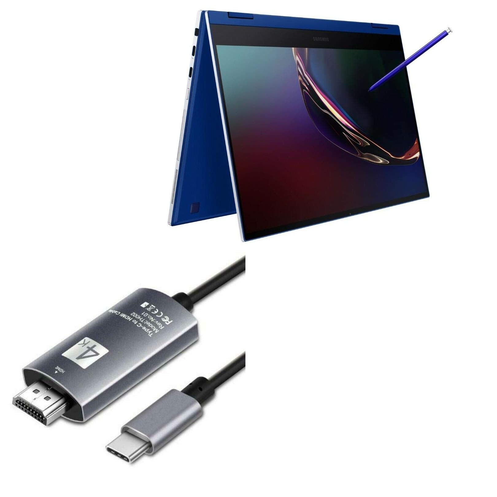 Samsung Galaxy Book Flex 13 Inch USB C to HDMI Cable 6ft - 4K SmartDisplay Adapter Compatible with Samsung Galaxy Book Flex - Perfect for Home Office, Online Meetings & Presentations
