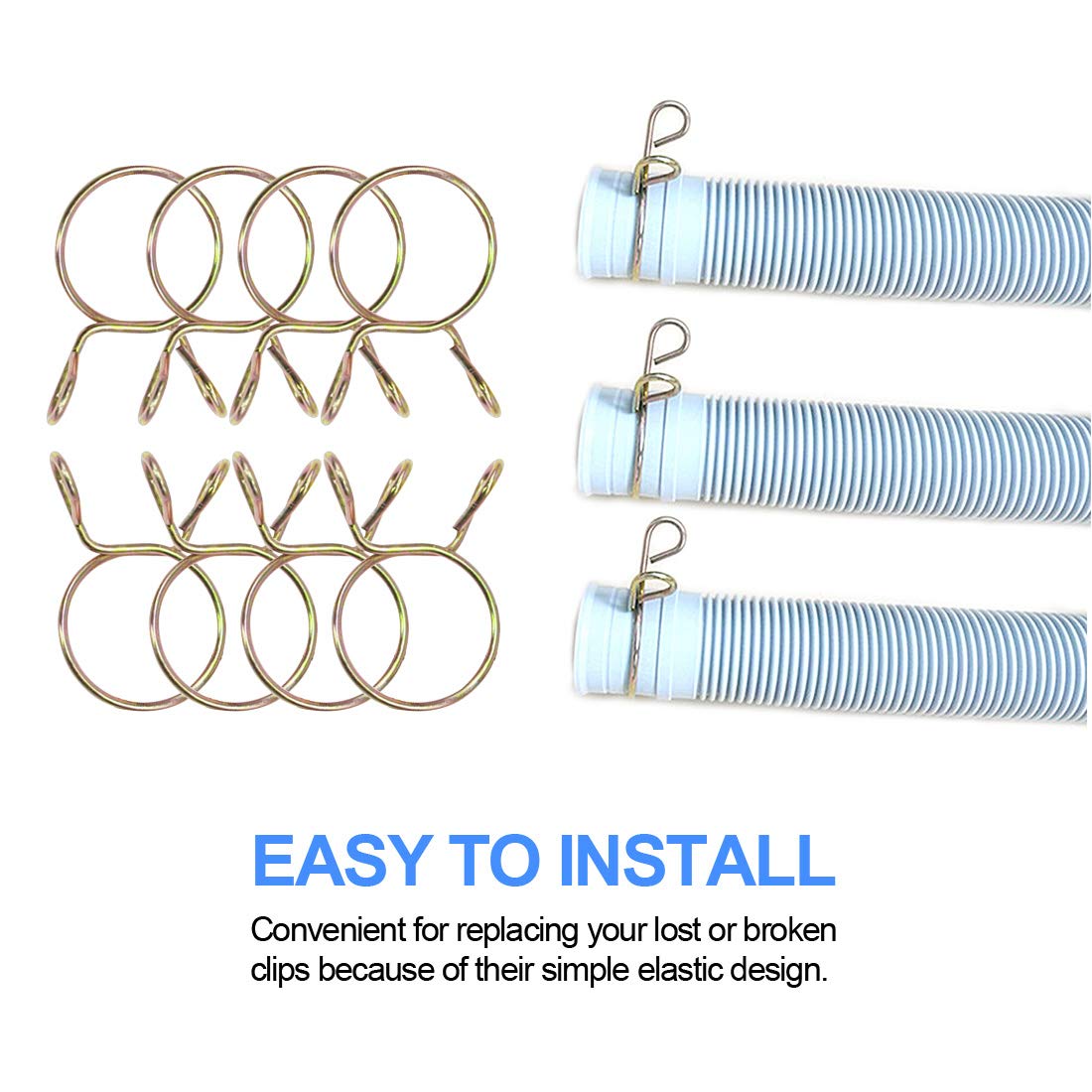 Glarks 290Pcs Fuel Line Hose Clamps Kit & 121Pcs Heavy Duty Nylon Hose Clamps Set - 8 Sizes for Automotive, Marine, Plumbing, and Home Repair Applications