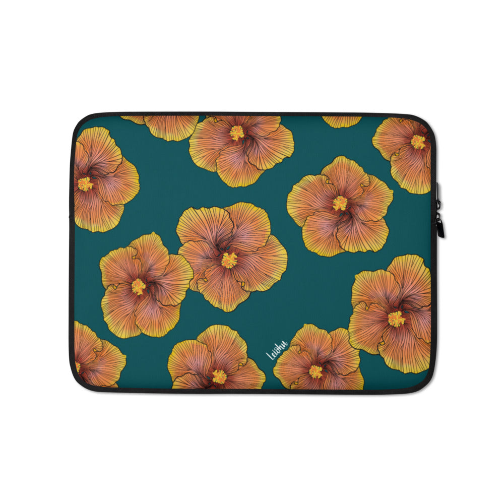 Sunrise Hibiscus Laptop Sleeve - Protective 13-15 Inch Computer Case for MacBook, Ultrabook | Perfect for Work, Travel & School