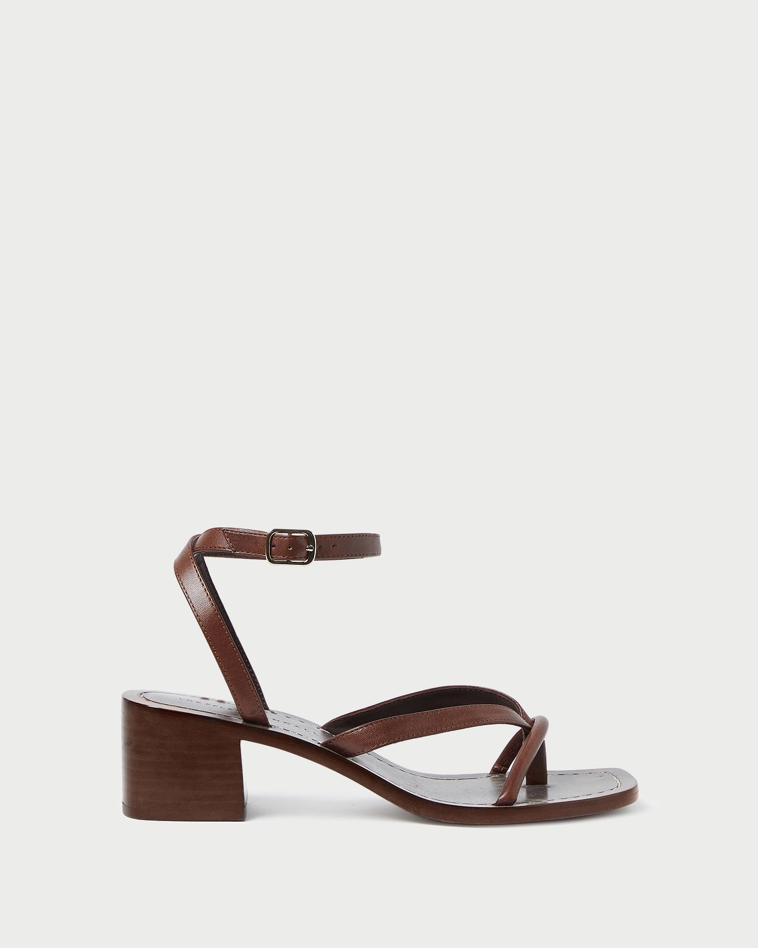 Eloise Women's Espresso Leather Heeled Sandals - Comfortable Mid Heel Dress Shoes for Wedding, Party & Office Wear