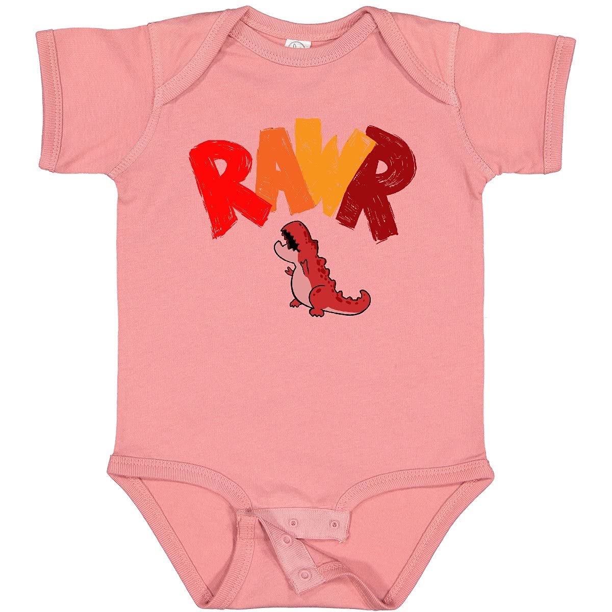 Inktastic Lil' Red Tyrannosaurus Rawr Baby Bodysuit - Dinosaur Onesie for Boys & Girls - Cute Dino Outfit for Infants & Toddlers - Perfect for Birthdays, Holidays & Playtime