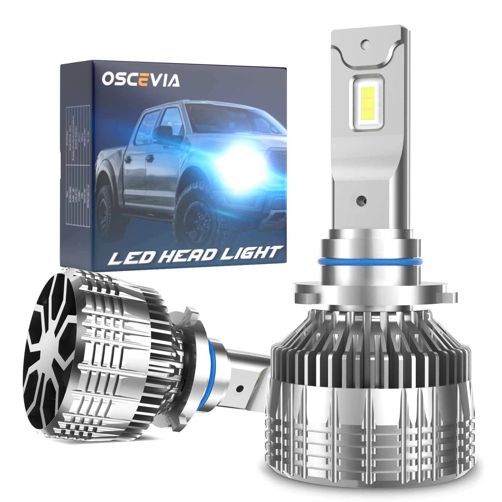 OSCEVIA 9005/HB3 LED Headlight Bulbs - 70W 14000LM Super Bright Headlamp, High/Low Beam 6500K Cool White, IP68 Waterproof Car Light Conversion Kit, Plug and Play for Trucks, SUVs, Sedans - Perfect for Night Driving and Foggy Conditions (Pack of 2)