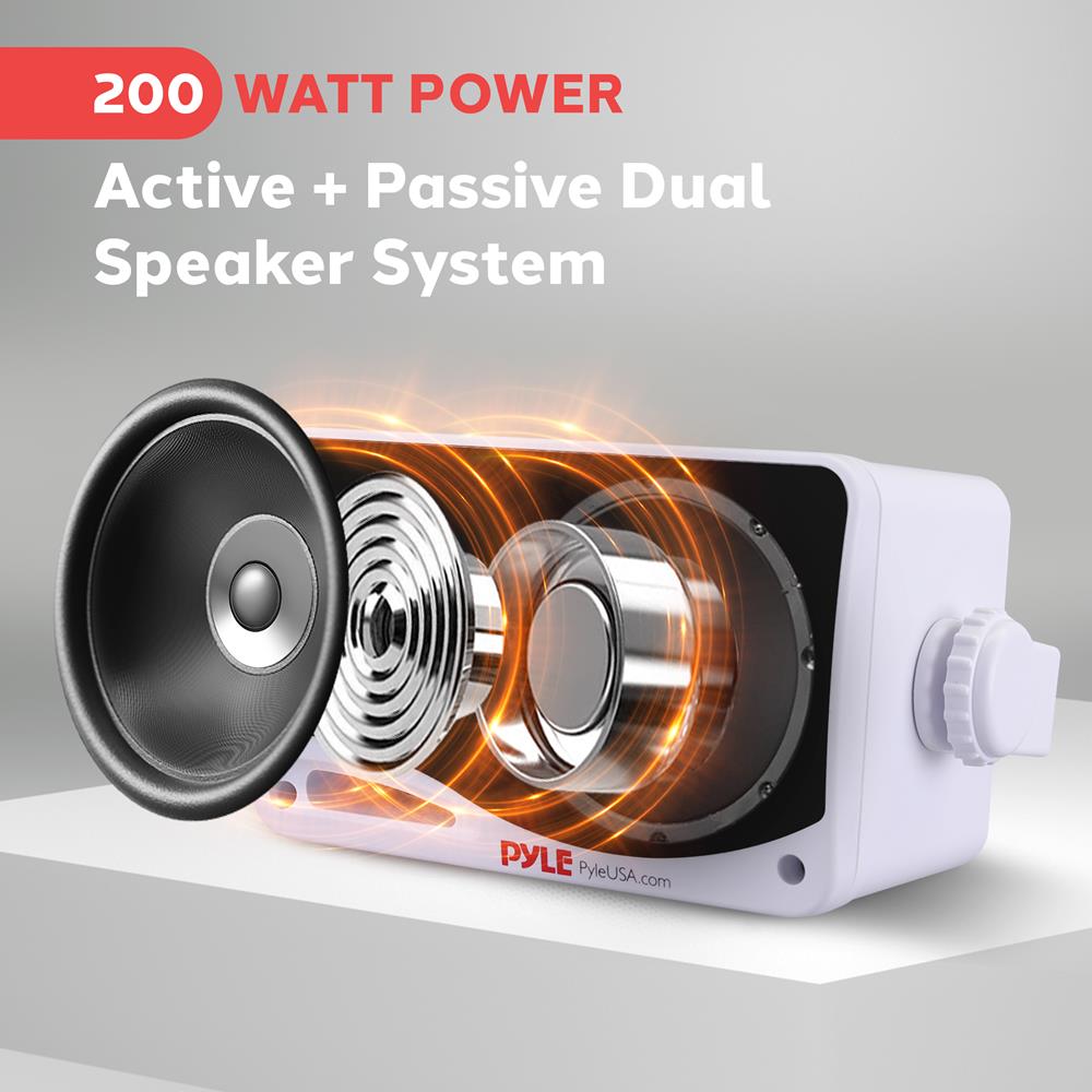 3.5'' Indoor/Outdoor Wall Mount Speakers - Weatherproof Stereo Sound System for Home Theater, Patio, Garden & Pool Area