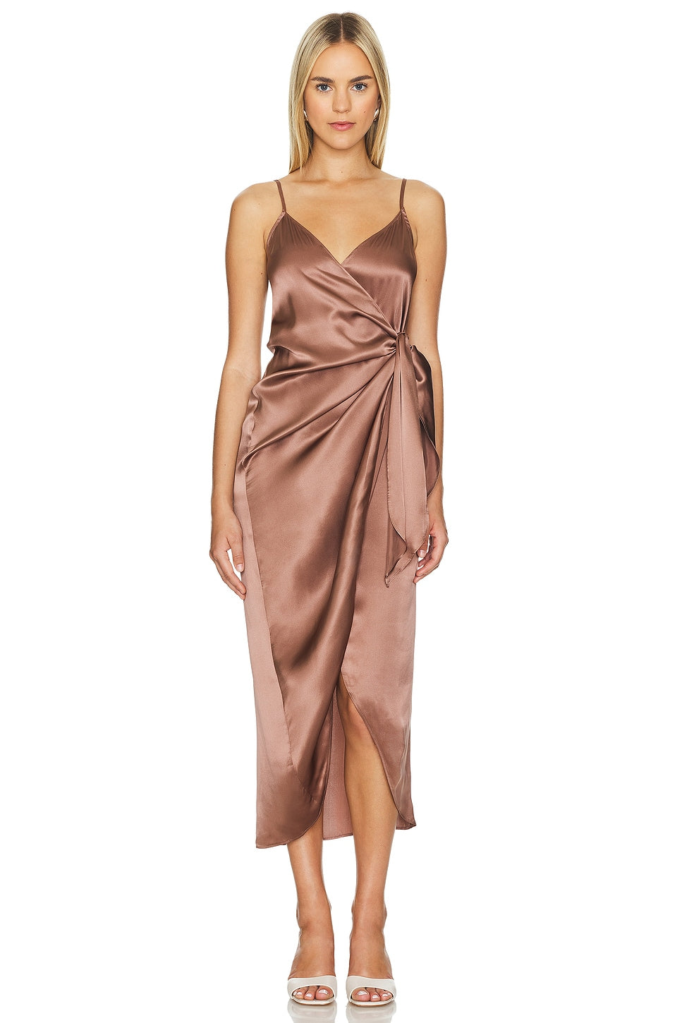 L'Agence Amilia Cami Wrap Dress - Women's Floral Print V-Neck Sleeveless Summer Dress for Beach, Vacation & Date Night
