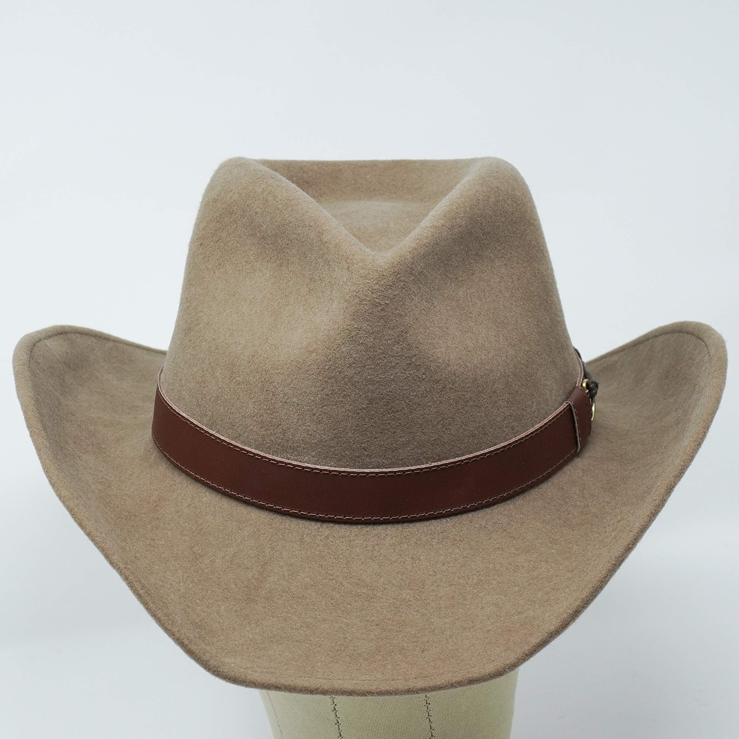 Borges & Scott Forester Western Wool Felt Cowboy Hat - Water Resistant with Moldable Wire Brim - Perfect for Rodeo, Country Music Festivals & Outdoor Adventures